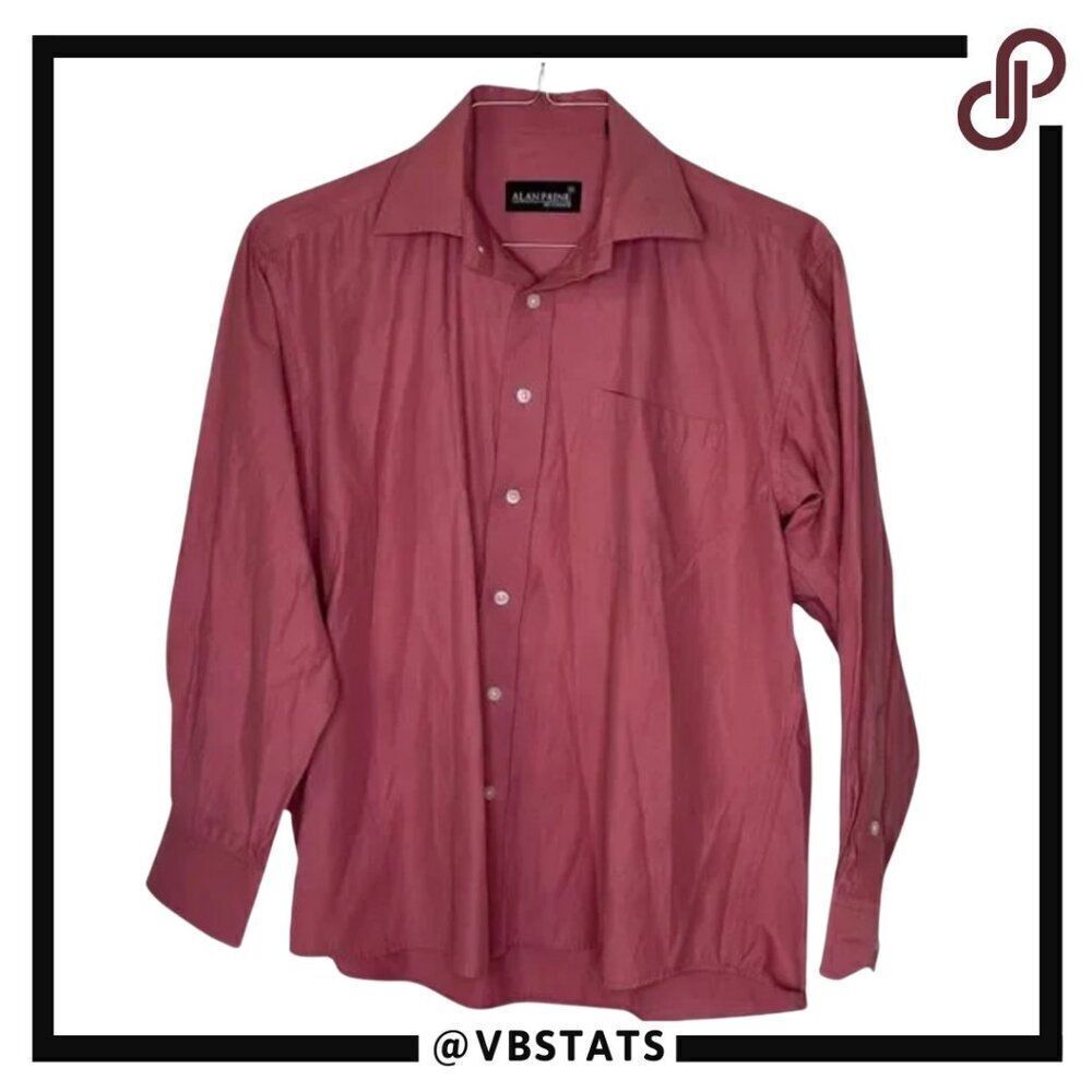 Alan Paine Long Sleeve Burnt Red Luxury Shirt in Size Large (40cm)‎
